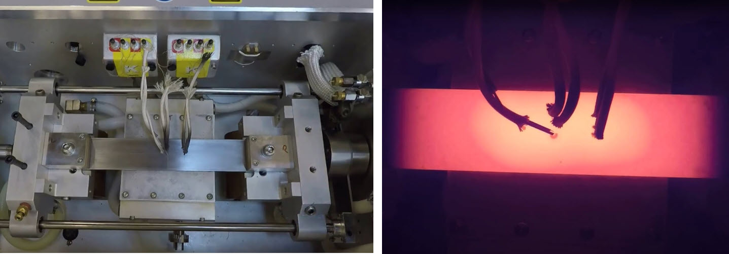 Strip Annealing Specimen in vacuum tank of Gleeble 525 - cold and hot 