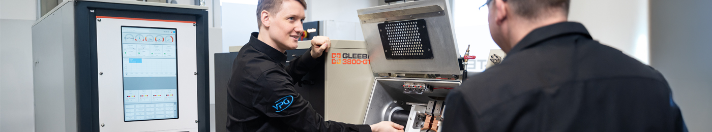 Engineers working in Gleeble lab